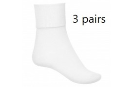 Fold-top White Ankle Socks (3 pairs)